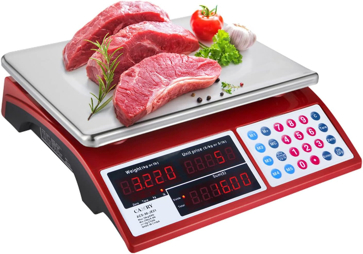 Price Computing Scale Commercial Food Scale 66Lb / 30Kg Fruit Meat