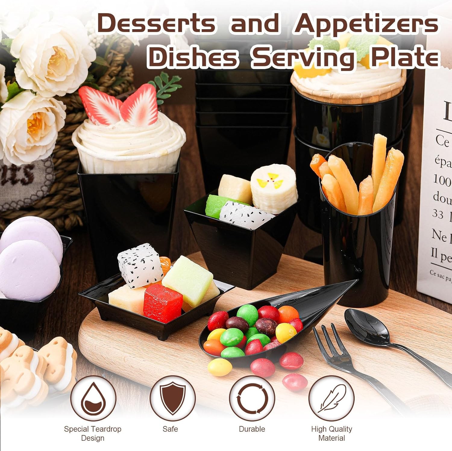 160 Pcs Mini Appetizer Plates Dessert Cups Spoons Forks Set Dessert Containers