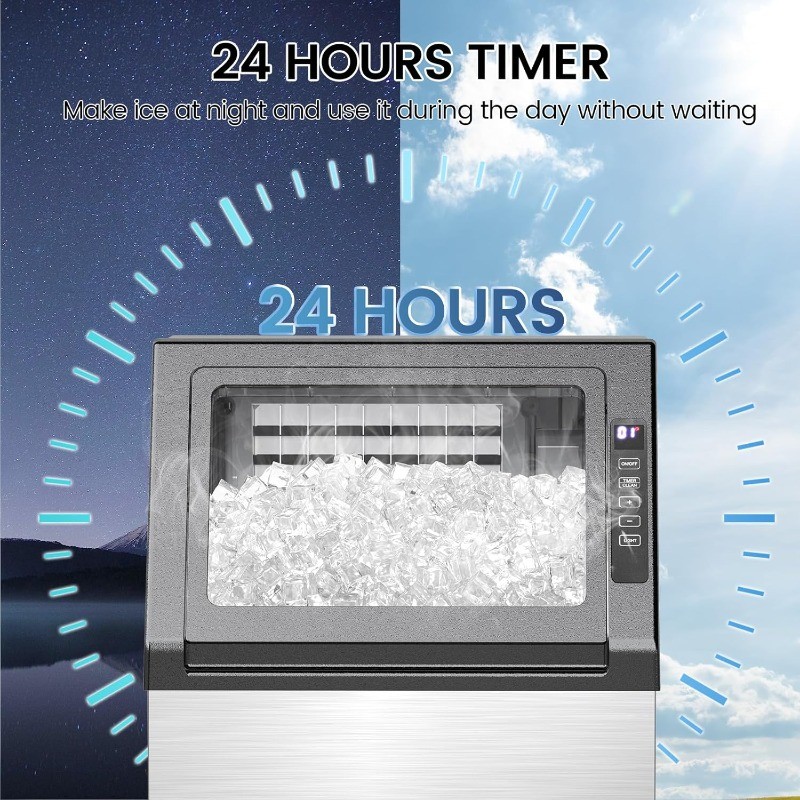 80Lbs/24H Undercounter Ice Maker Machine with 28Lbs Ice Storage Capacity