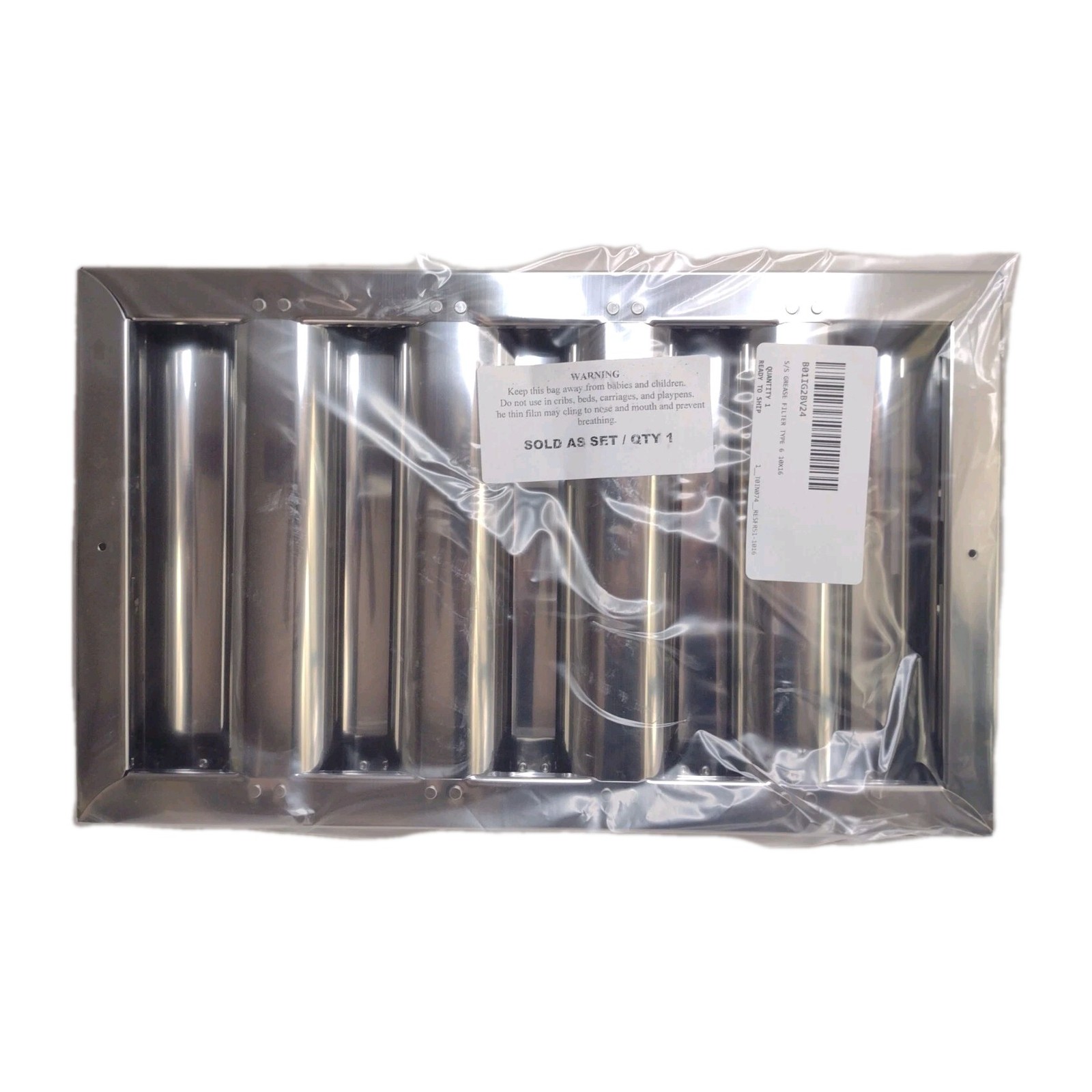 Component Hardware SFR51-1016 Stainless Steel Grease Filter Type 6, 10″ x 16″