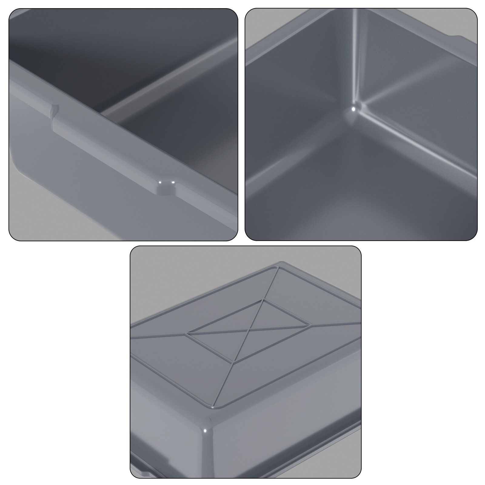 Cand 12-Pack 13 L Commercial Bus Box, Plastic Bus Tub/Wash Basin, Gray