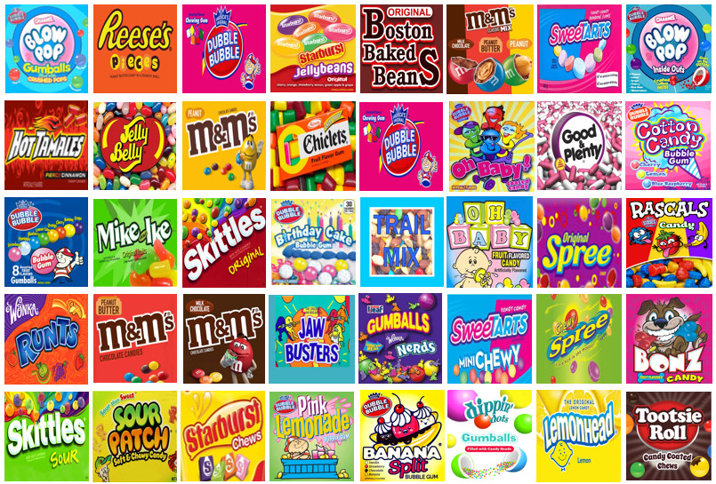 6 Pack Candy Vending Machine Label Sticker Decal NON Nutrish 2.5″