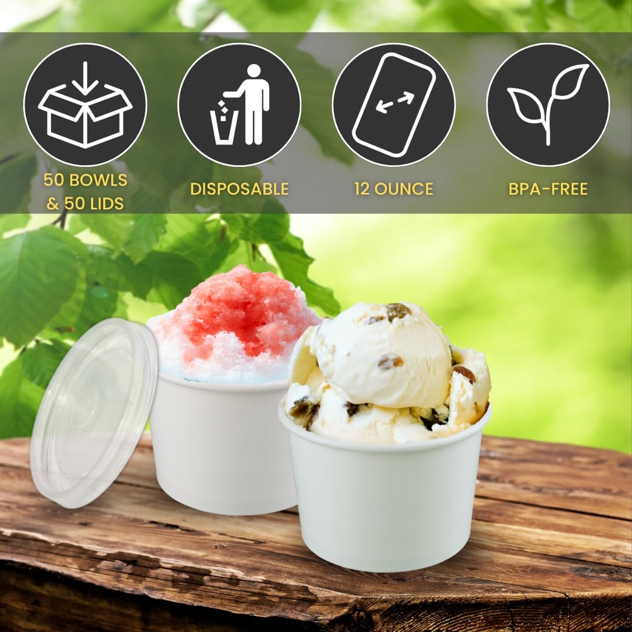 Smygoods Ice Cream Cups 8 Ounce, 11. 50 ct. – 8Oz – Lidded