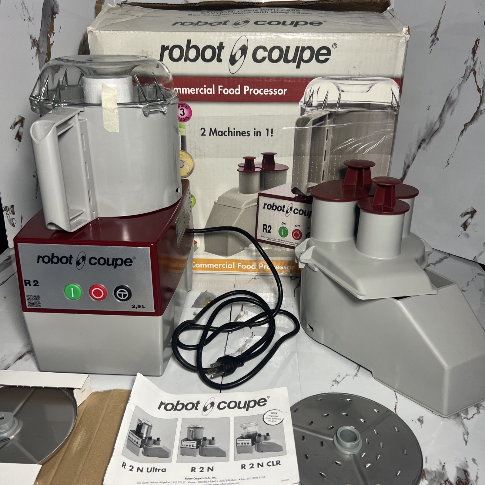 Robot Coupe R2 N Food Processor with Continuous Feed And Discs / Combination