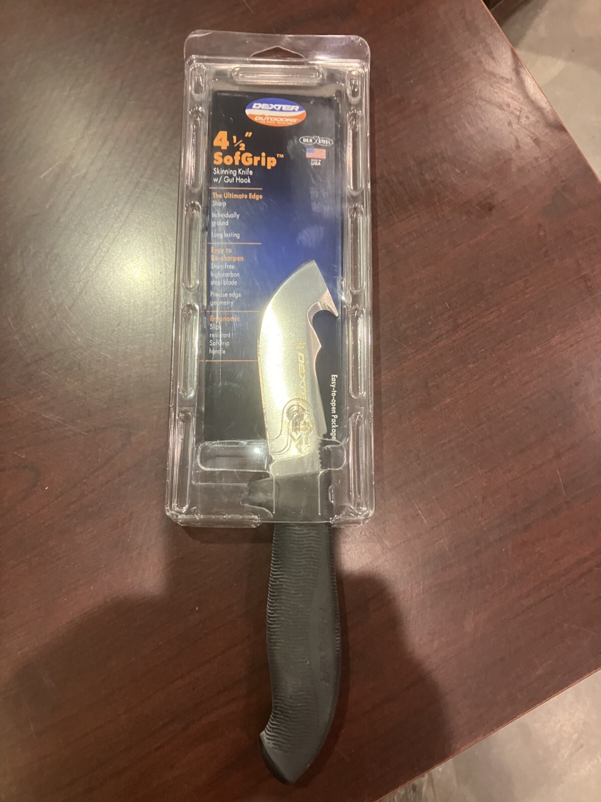Dexter Outdoors lifetime warranty 4 1/2in Skinning Knife With Gut Hook
