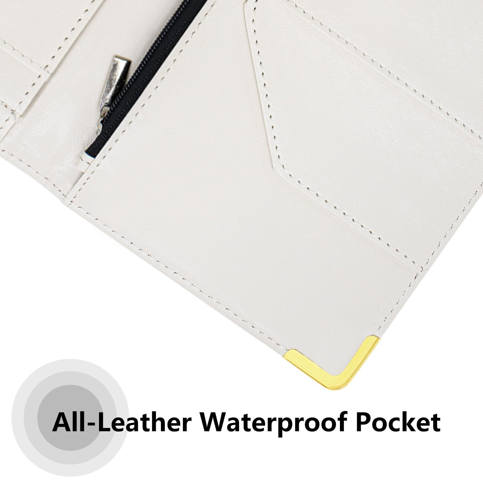 Leather Server Book with Zipper Pocket for Waiter Waitress Receipt Book