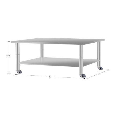 NSF Stainless Steel Work Prep Table with Casters Commercial Restaurant Kitchen