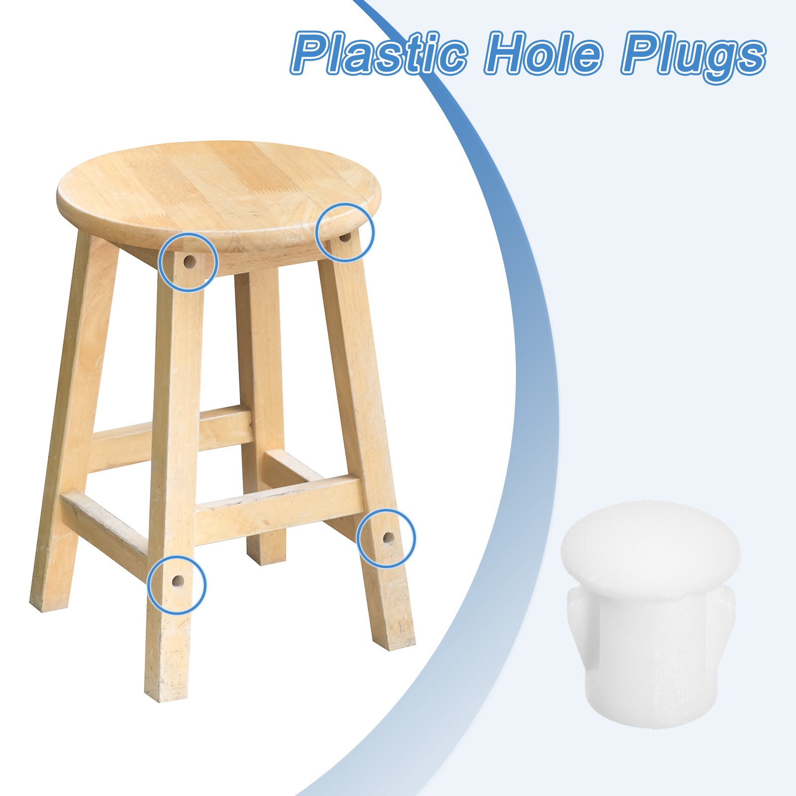 38Pcs 5mm(3/16″) Flush Type Panel Round Snap in Fastener, White