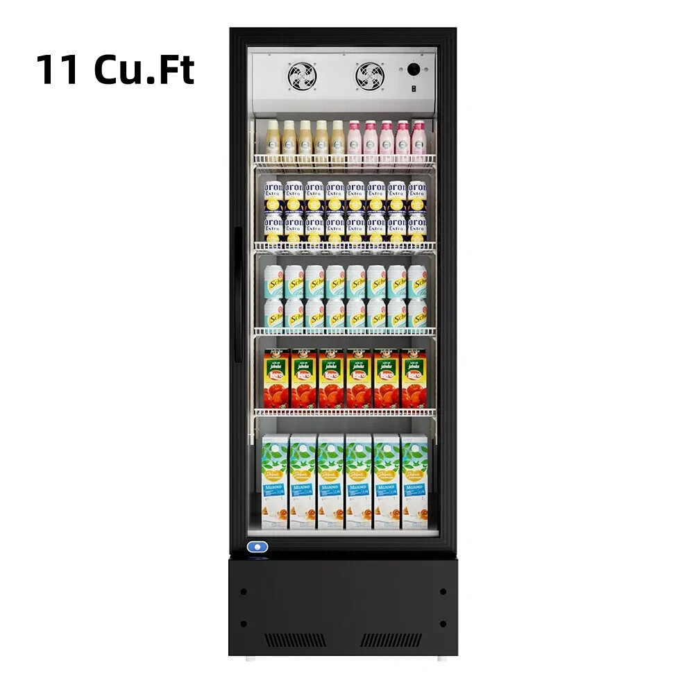 Commercial Refrigerator Merchandiser with Glass Door Beverage Fridge 11 Cu.Ft