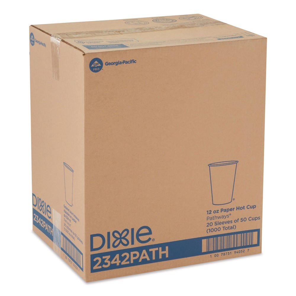 Dixie 2342PATHPK Pathways 12 oz. Paper Hot Cups (50/PK) New