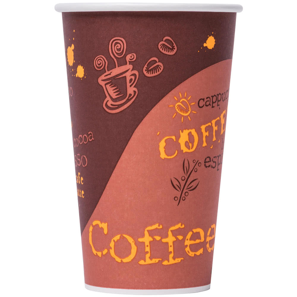 1200 CASE 20 Oz Print Poly Paper Hot Cup Tea Coffee Chocolate Take Out