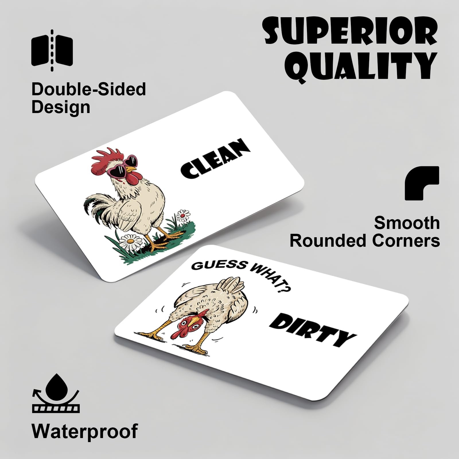 Farmhouse Rooster Cartoon Clean Dirty Dishwasher Magnet, Washing Machine Magnet