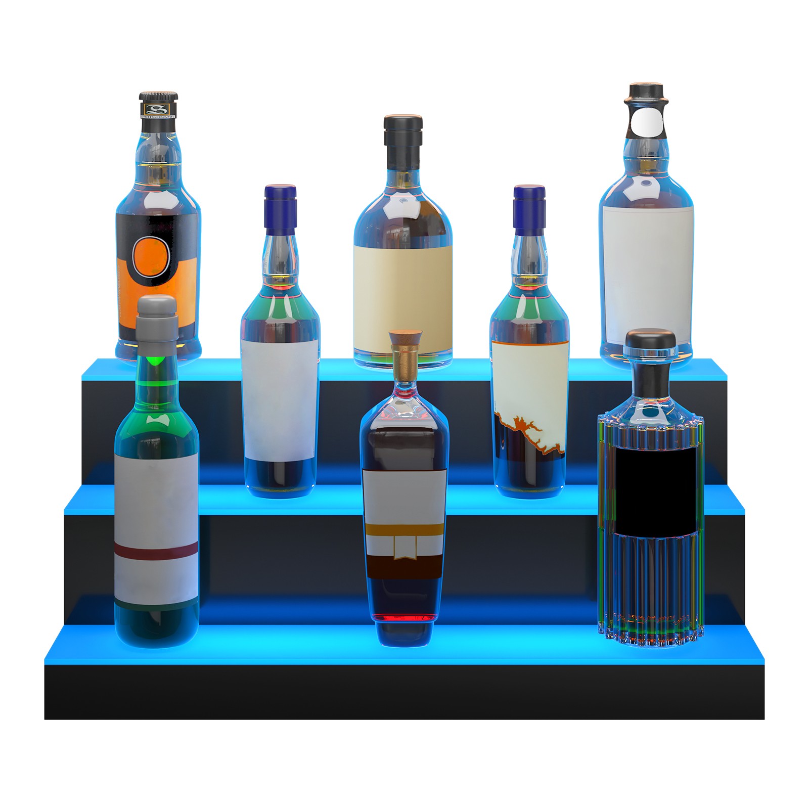 VEVOR LED Lighted Liquor Bottle Display Bar Shelf RF & App Control