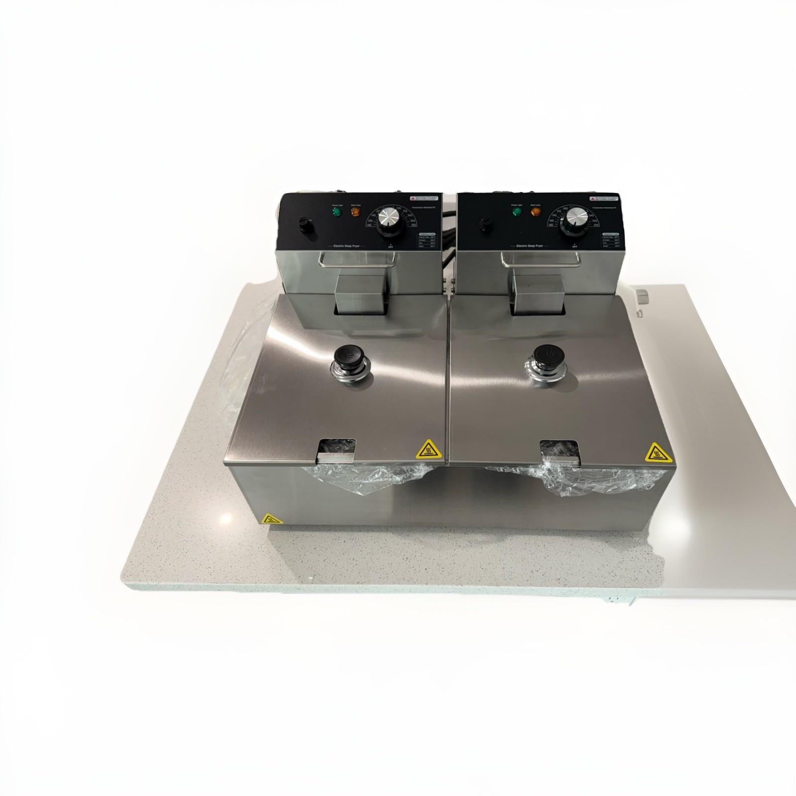 Countertop Double Deep Fat Fryer with Basket Lift, 2 Pots