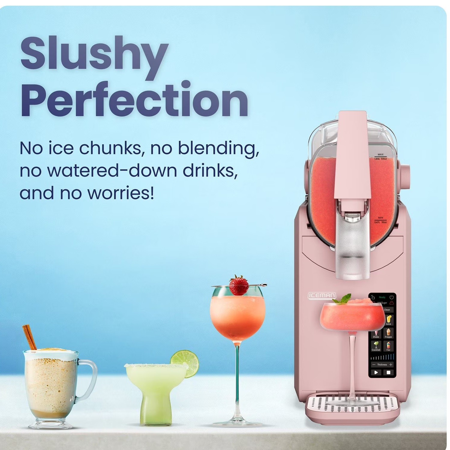 Iceman by Chefman Slush Ease, Slushy Maker with Touchscreen. Ready in 30 minutes