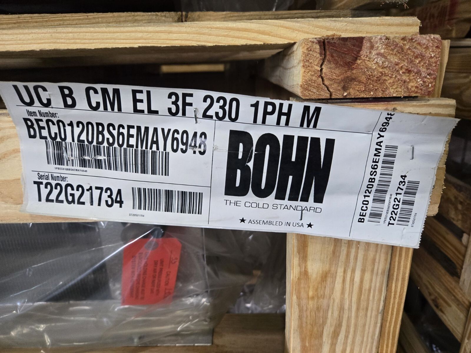 NEW Bohn BEC0120BS6EM Walk-In 12,000 BTU Freezer/Cooler Center Mount Evaporator