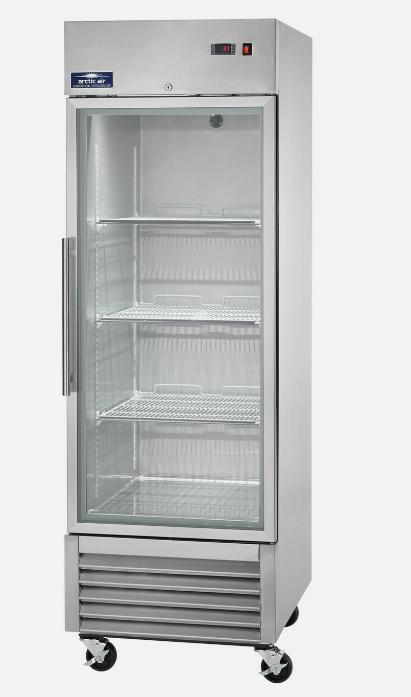 Arctic Air AGR23 23CuFt Single Glass Door Reach-In Refrigerator