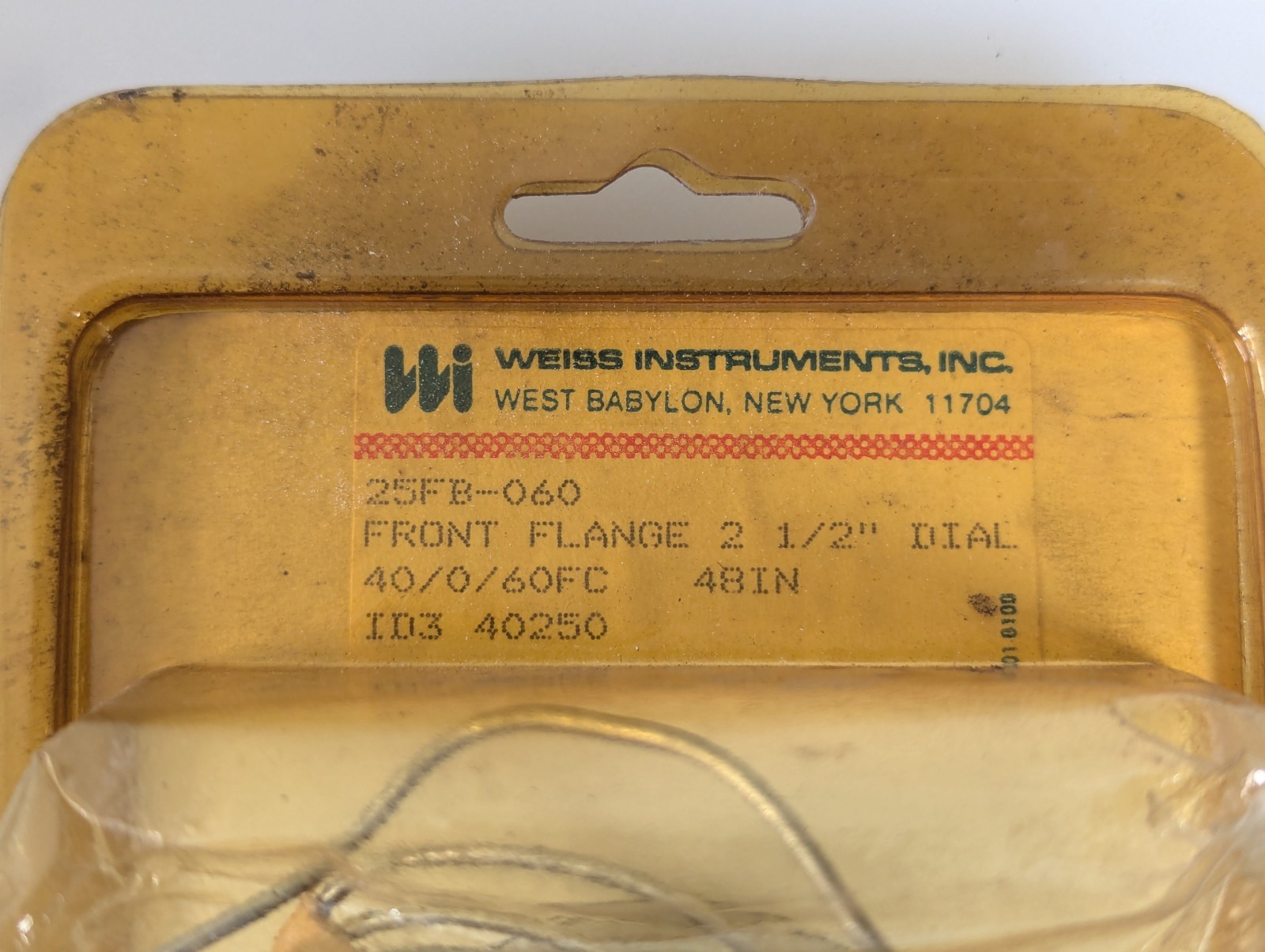 Weiss Instrum.. Thermometer, Front Flange 2.5″ 25Fb-060 40/0/60 FC 48 Old stock