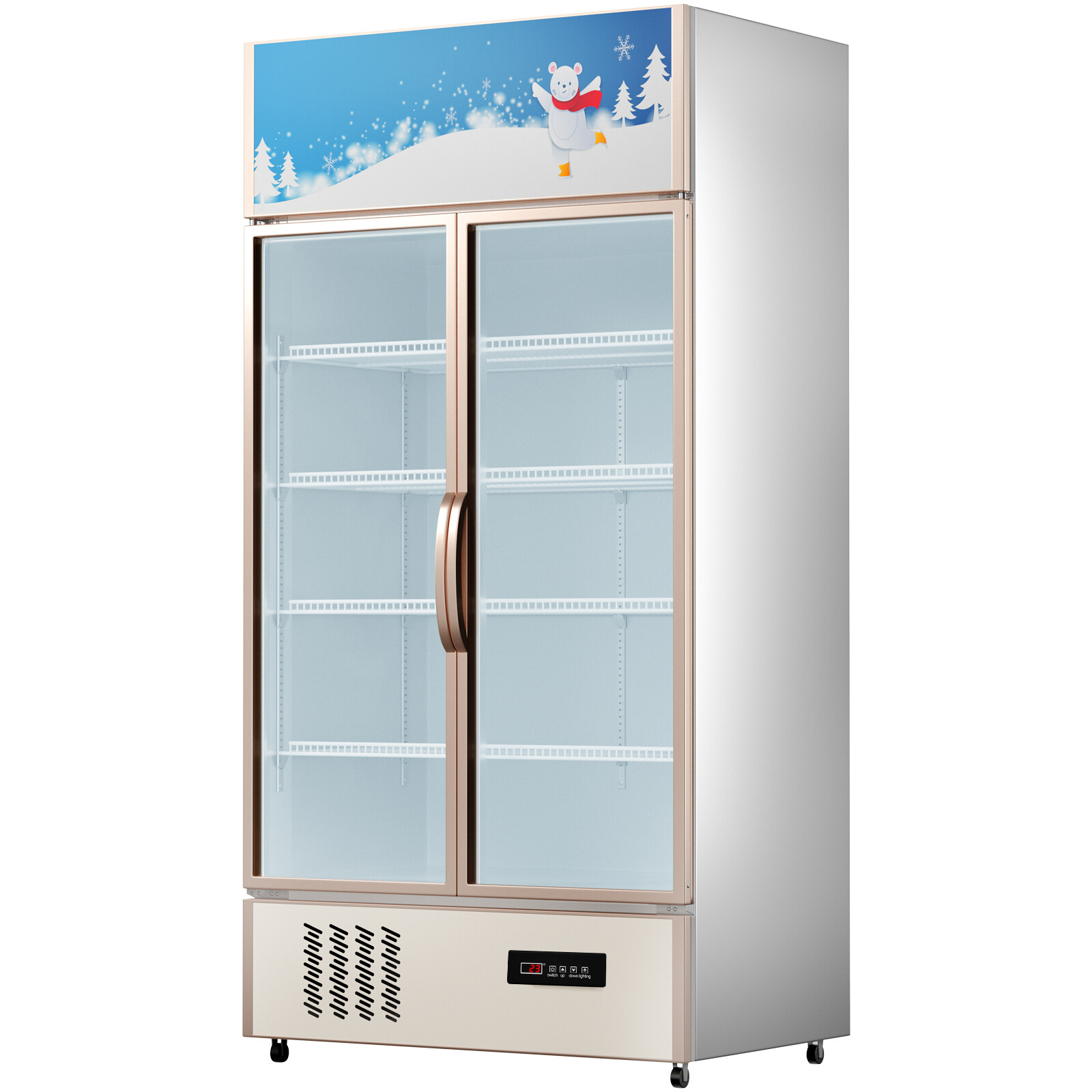 VEVOR 23 cu.ft. Commercial Merchandiser Refrigerator Beverage Cooler 2 Doors 40″