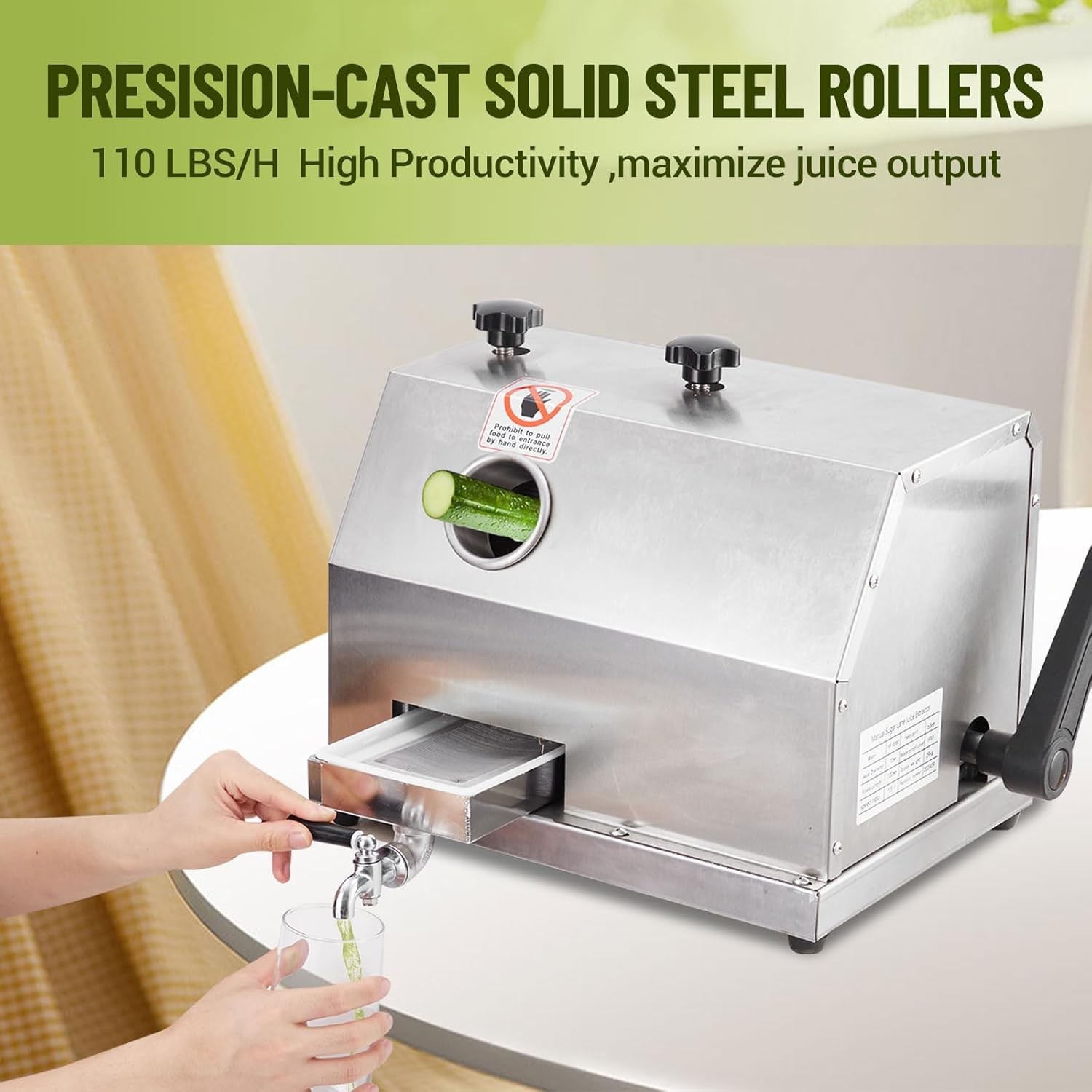 Sugar Cane Juicer Manual 3 Roller Stainless Steel
