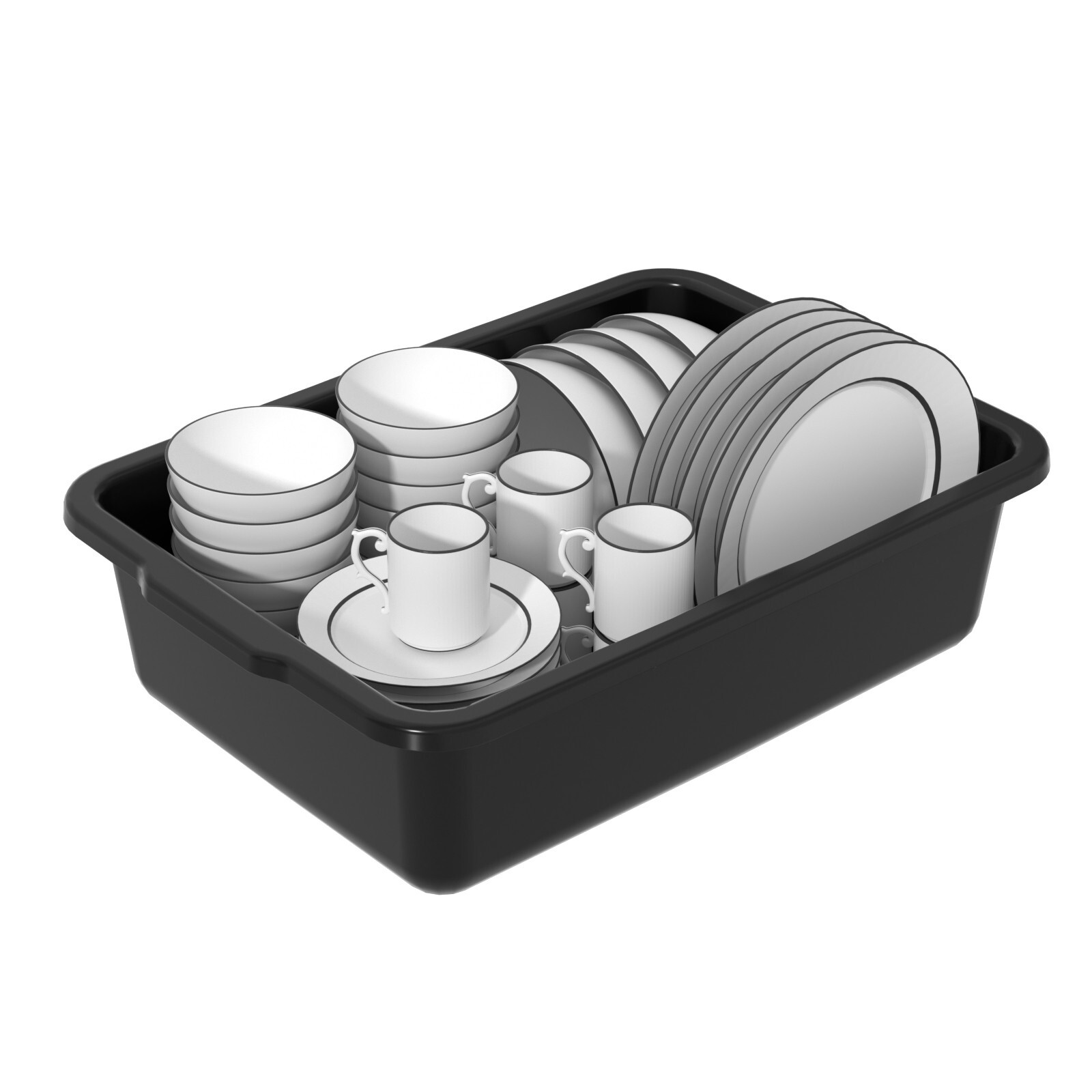 Cand 32 L Commercial Bus Tubs Box/Tote Plastic Wash Basin Utility Storage, 4Pack