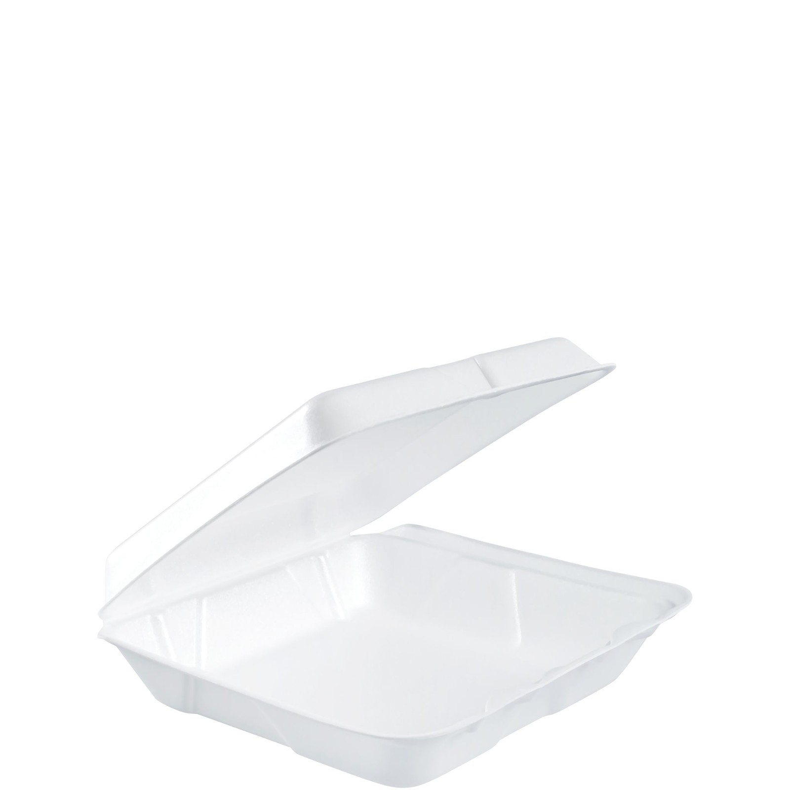 Dart 80HT1R Foam Hinged-Lid Container 8″ × 7.5″ × 2″ White Insulated 200/Case