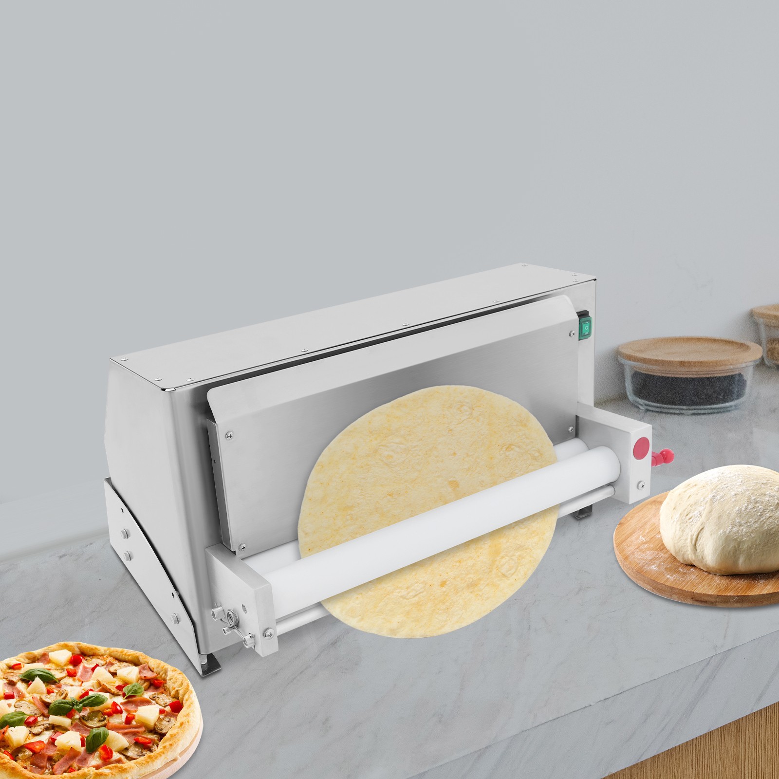 3-18″ Commercial Electric Pizza Dough Roller Sheeter Pastry Press Making Machine