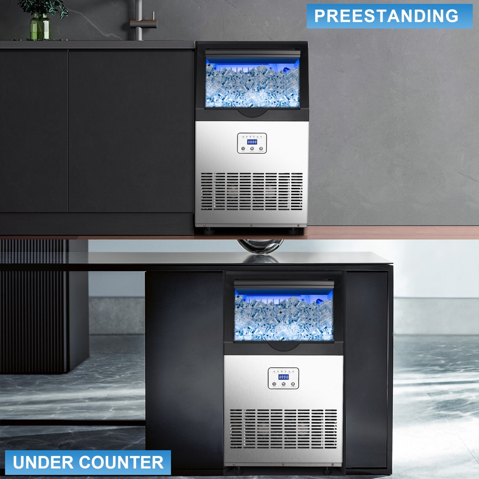 110lbs Stainless Steel Restaurant Commercial Air Cooled Ice Maker Cube Machine