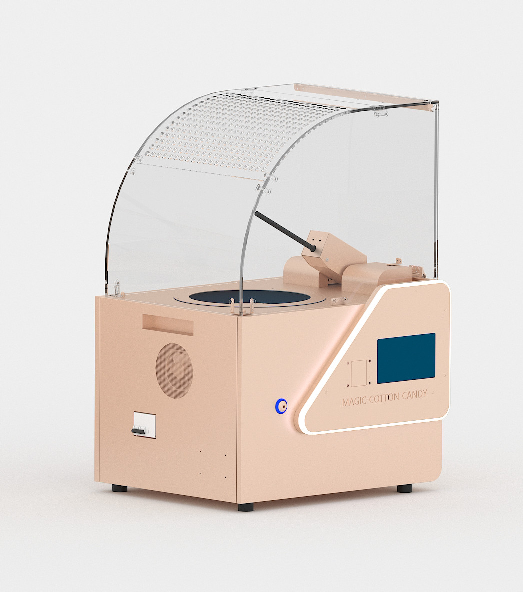 NEW Magic Cotton Candy Semi Automatic Portable Robotic Machine Pink 30x21x18