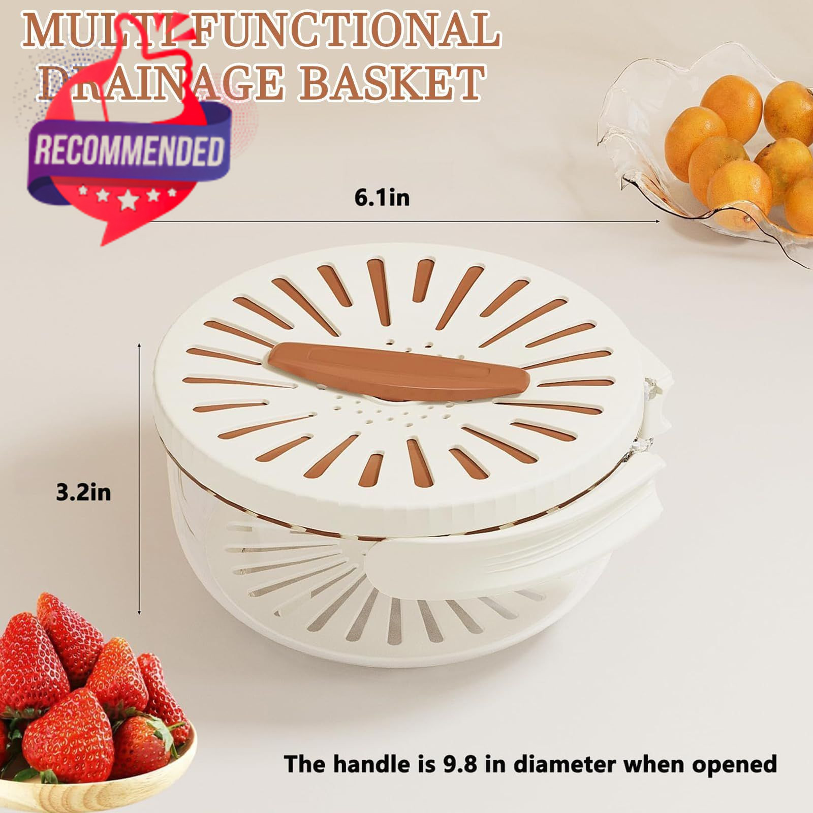 2 In 1 Drainer, Multifunctional Fruit And Vegetable Washing Bowl, 2025 New Fruit