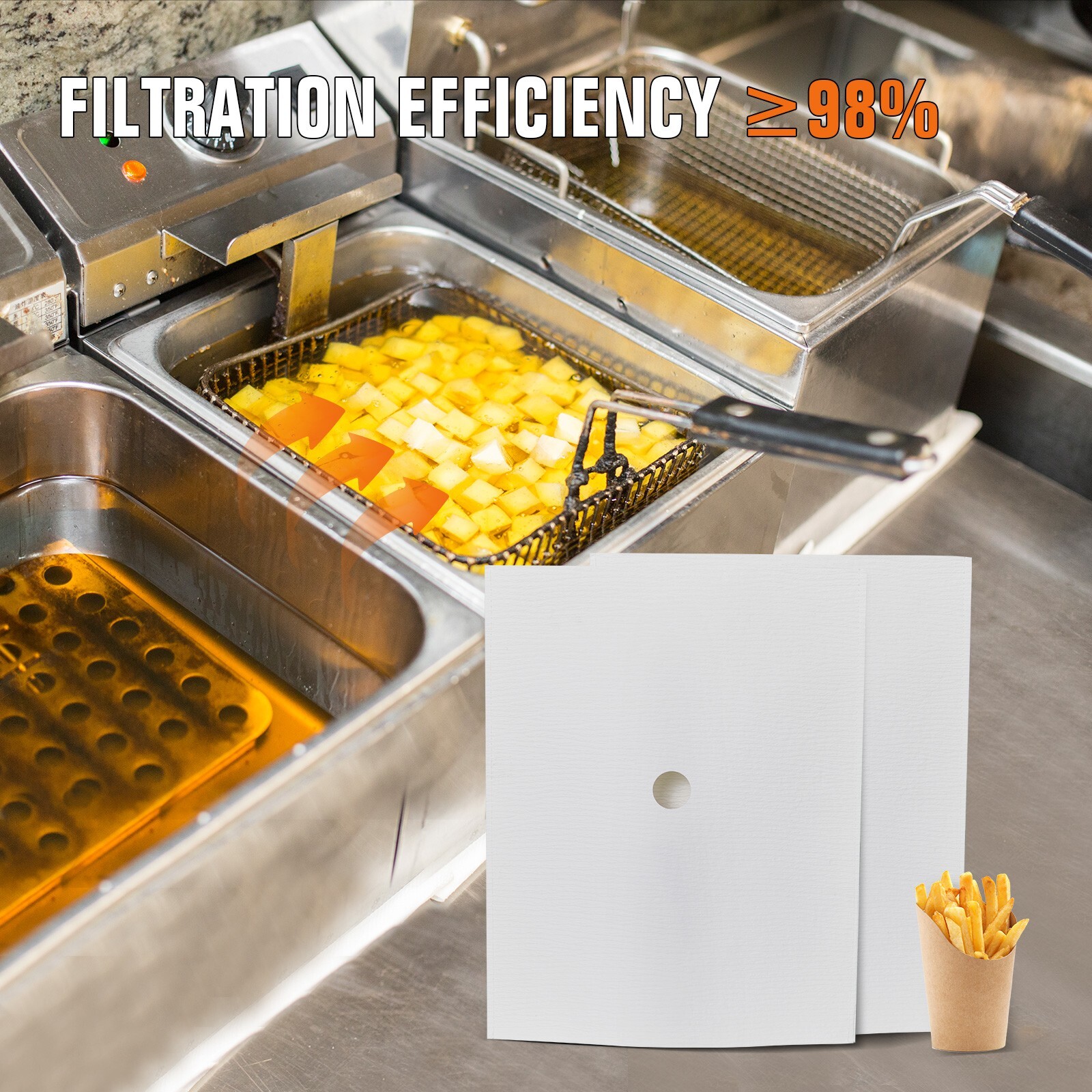 Hakka 10 Pack Fryer Filter Paper Envelope for Deep Fryer Oil Filter Machine