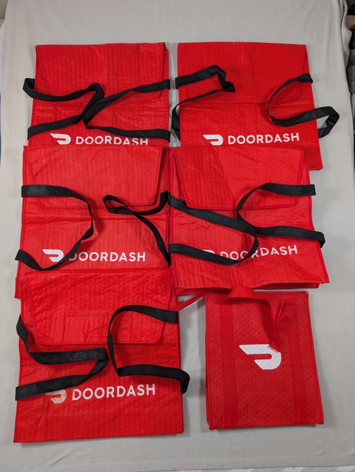 Lot of 6 Doordash Insulated Pizza Delivery Bags (5) Totes (1) Bag Gigwork