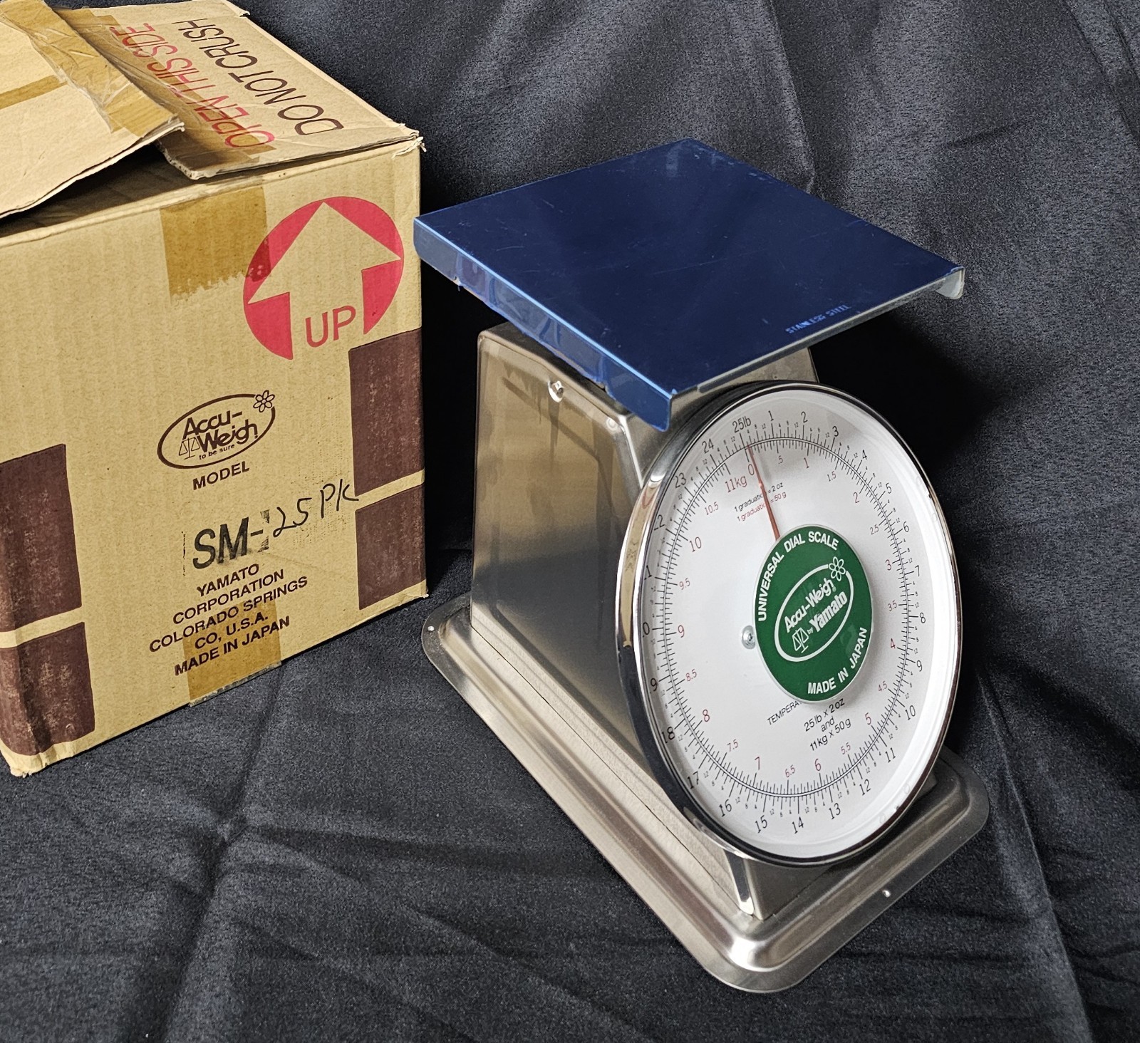 Yamato Accu-Weigh SM N-25PK Stainless Steel Mechanical Dial 25lb Scale