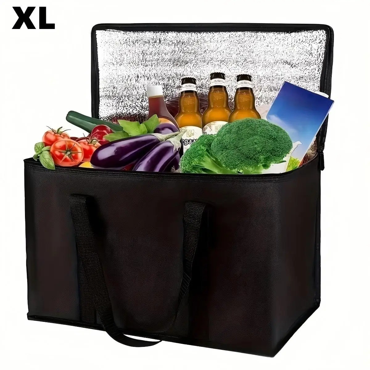 XL Insulated Food Bag Hot Cold Cooler Tote Pizza Warmer Zipper Storage