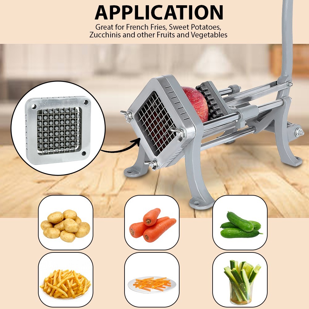 WYZworks 3/8″ Inch 3-Hole Replacement Blades & Pusher for French Fry Cutter