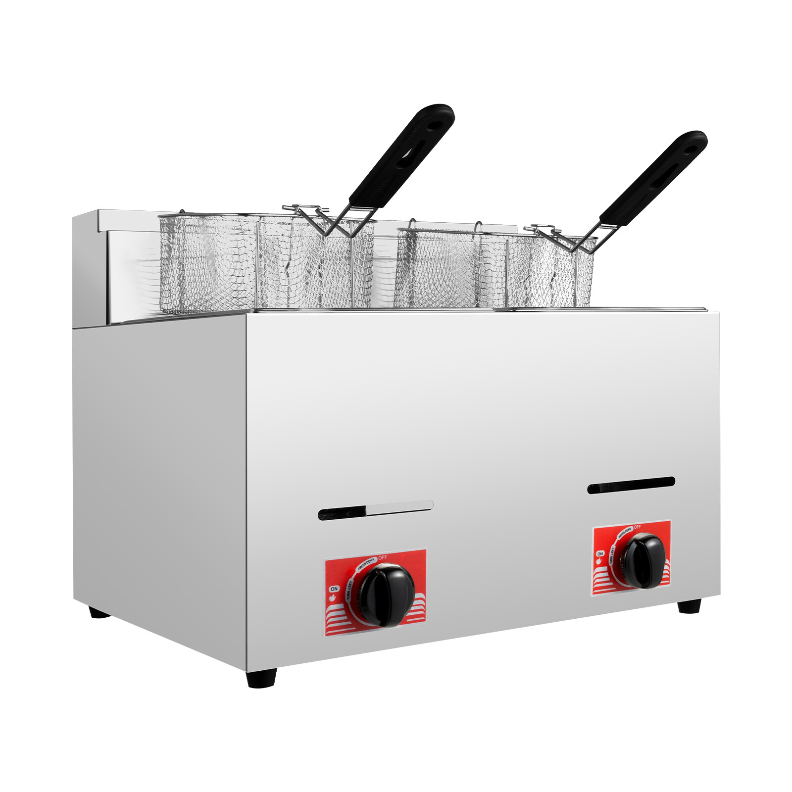 Countertop Gas Fryer w/ 2 Frying Baskets LPG Liquefied Gas Deep Fryer USA