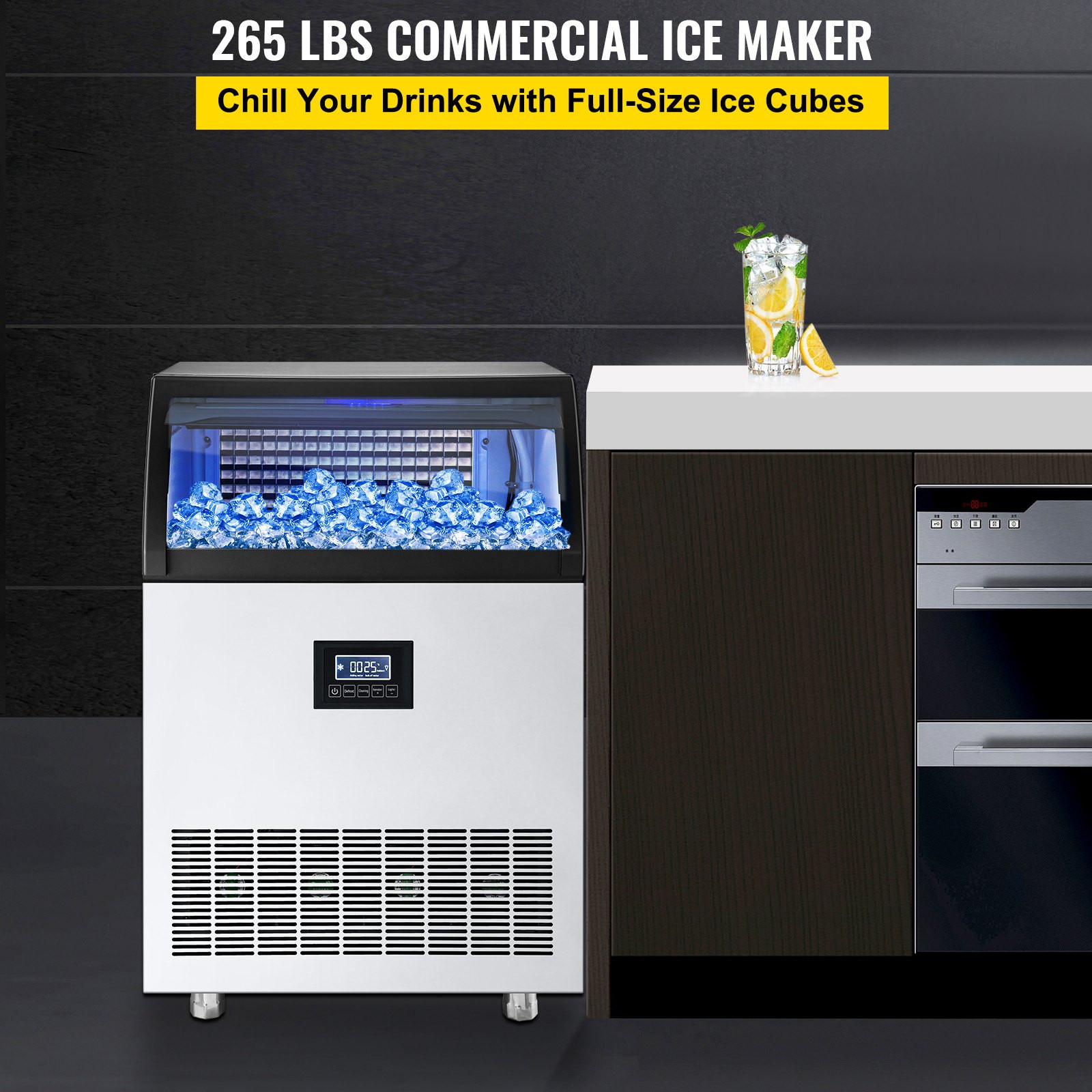 265LBS / 24H Premium Quality Ice Maker Cube Type Ice Machine