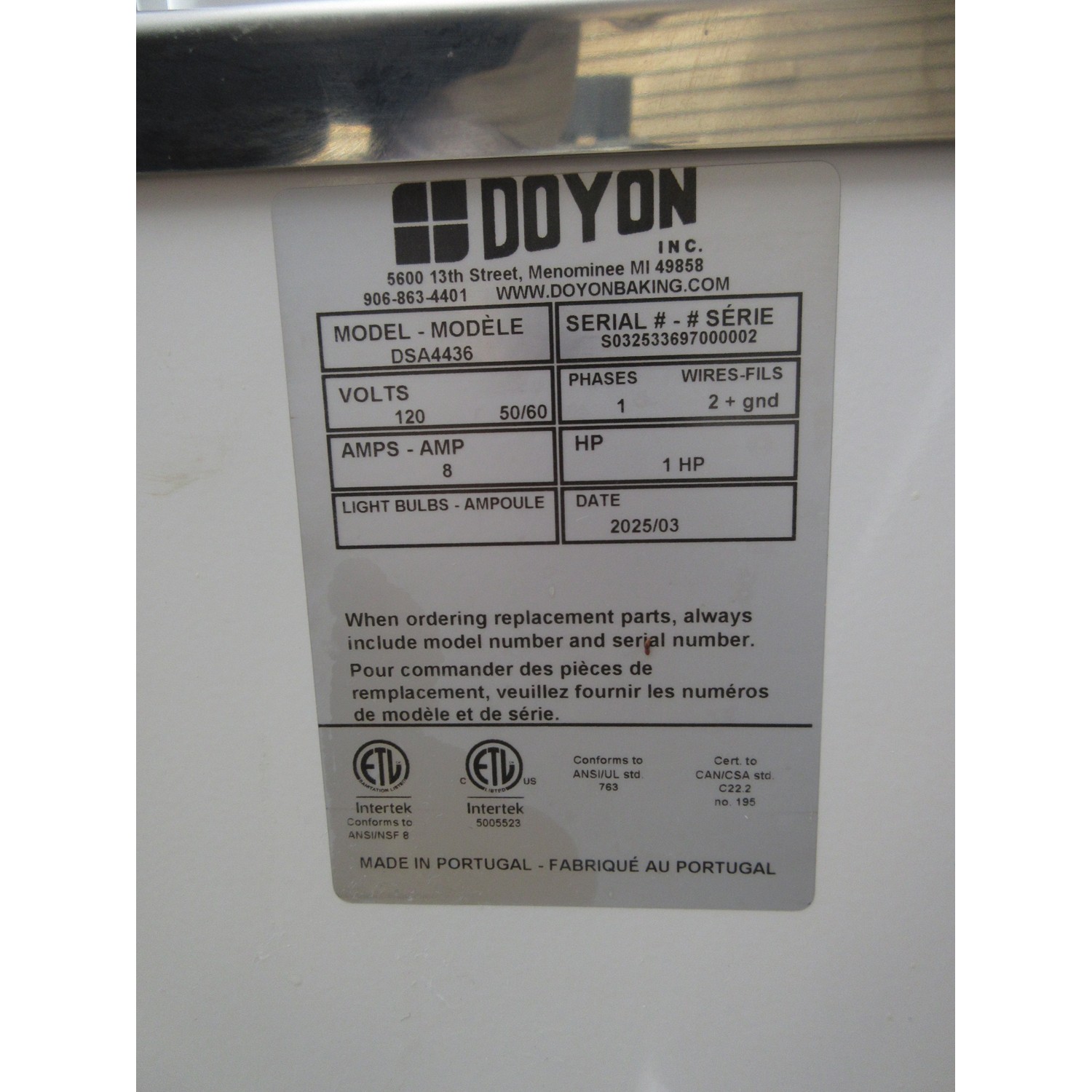 Doyon DSA4436 Semi-Automatic Dough Divider Rounder 36 Portion