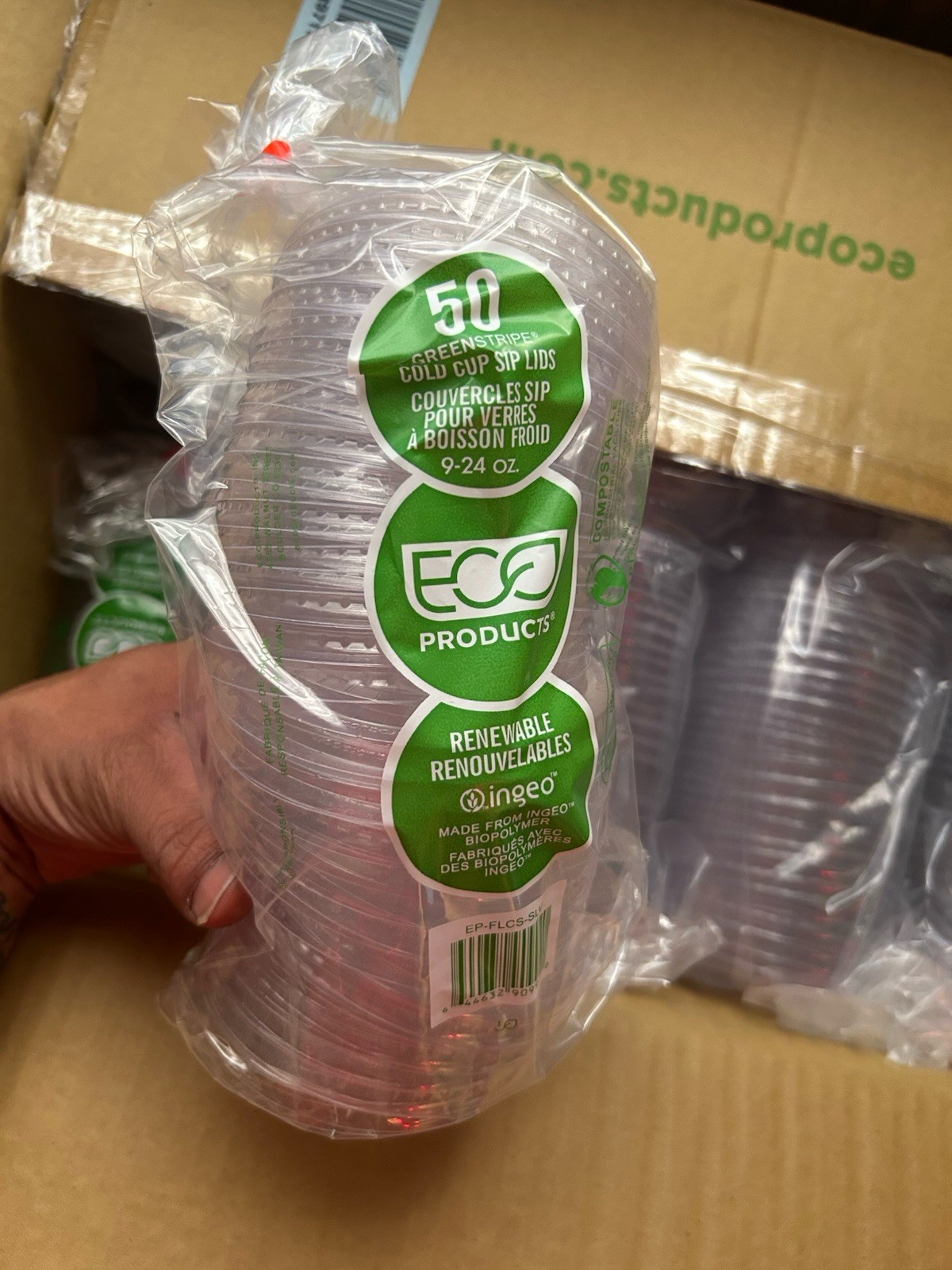 Eco-Products Compostable Sip Lids, 1000-Pack, Fits 9-24oz Cups