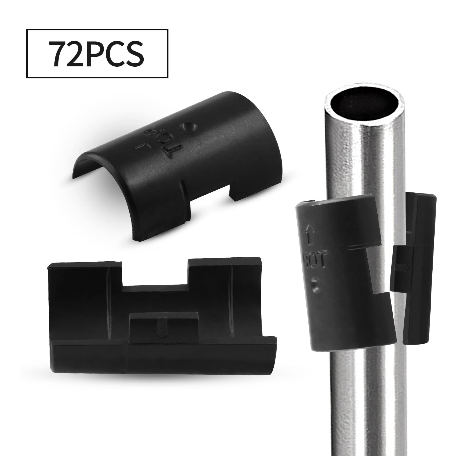 72 Pack Wire Shelf Clips for 1 Inch Post, Split Shelving Sleeves Replacements…