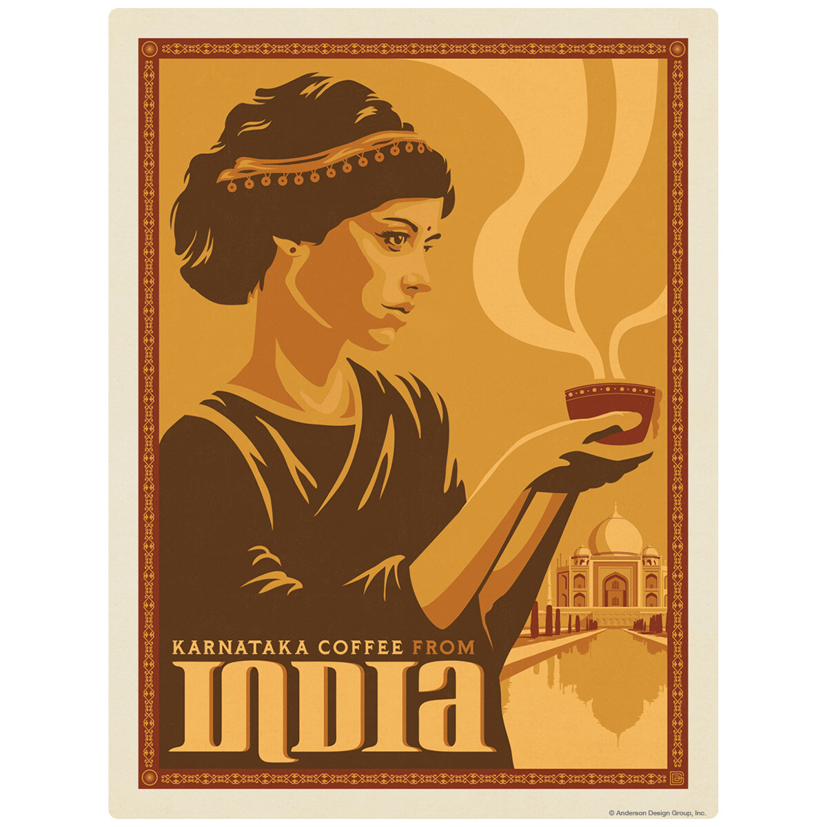 India Karnataka Coffee Decal 26 x 34 Peel and Stick Kitchen Decor