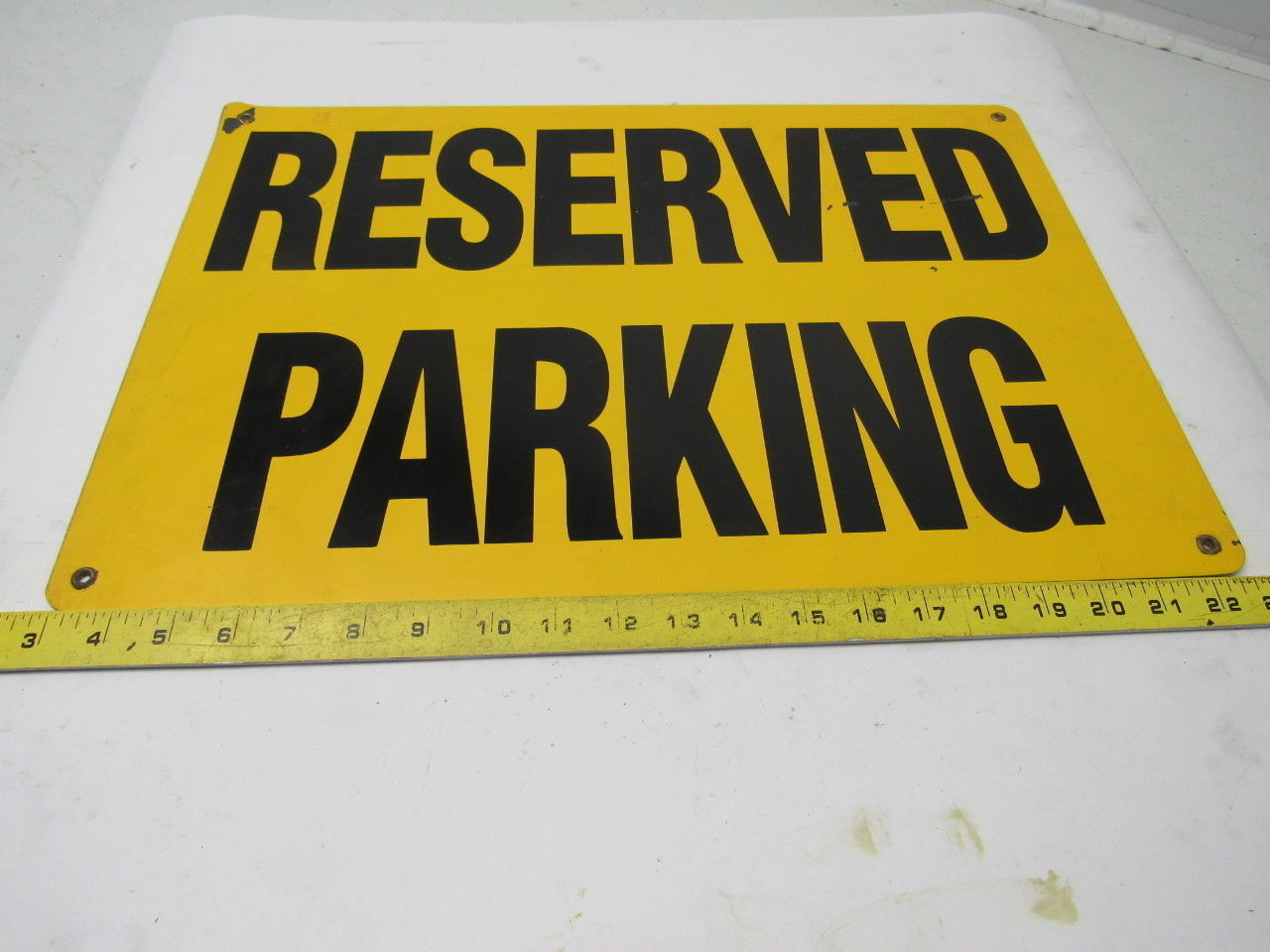 Large Enamel Steel Sign «RESERVED PARKING» 20″ x 14″ Yellow & Black