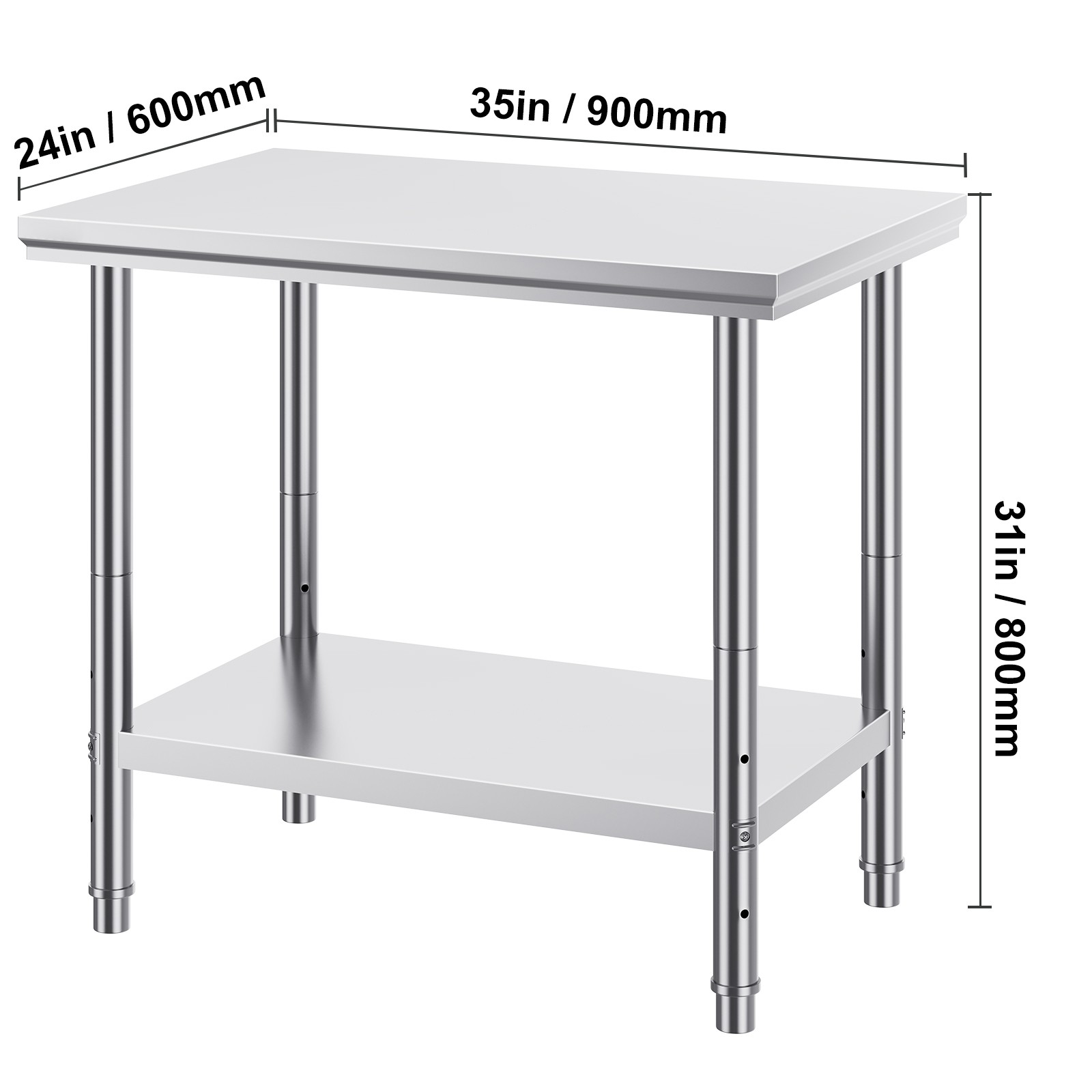 Stainless Steel Work Table 24x36in Commercial Kitchen Equipment Food Prep Table