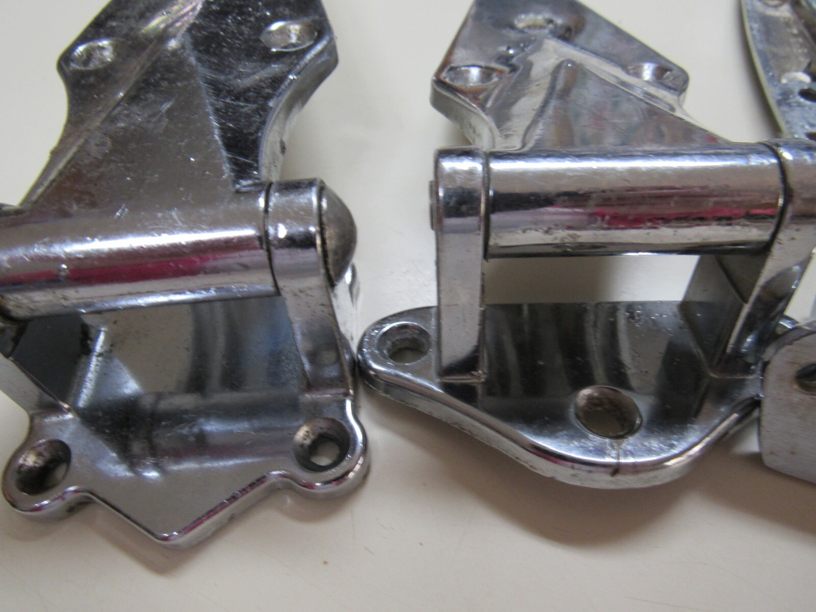 Kason Howe / Grand Rapids Flanged Brass Hinge Polished Chrome-Mix Lot 4 Pc USED