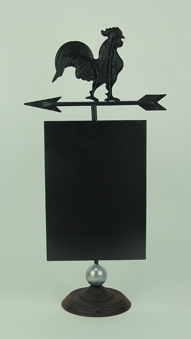 Scratch & Dent Rustic Brown Metal Farmhouse Rooster & Arrow Chalkboard