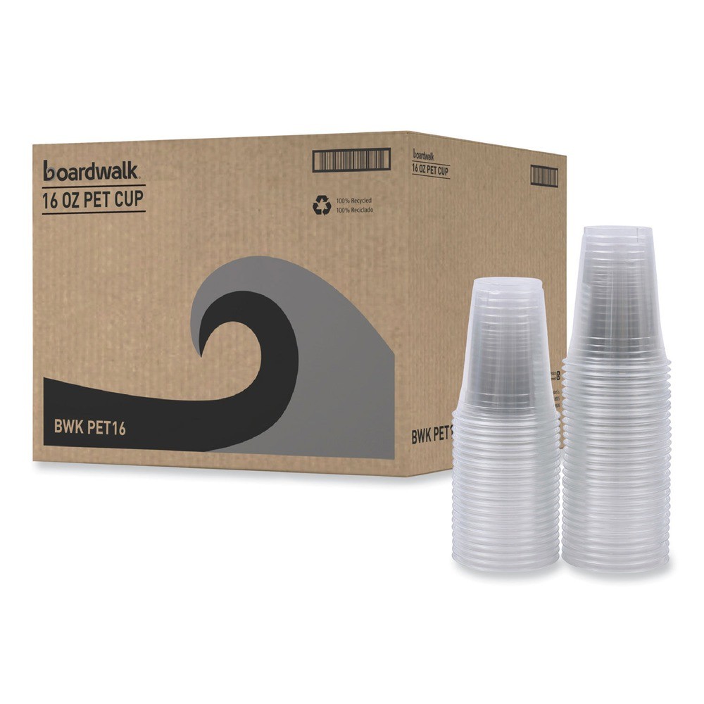Boardwalk PET16 16 oz. PET Plastic Cold Cups – CLR (1000/Carton) New