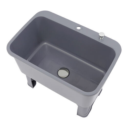 PP Freestanding Floor Mop Sink One-Piece Molded 60 × 40 × 27 cm Grey