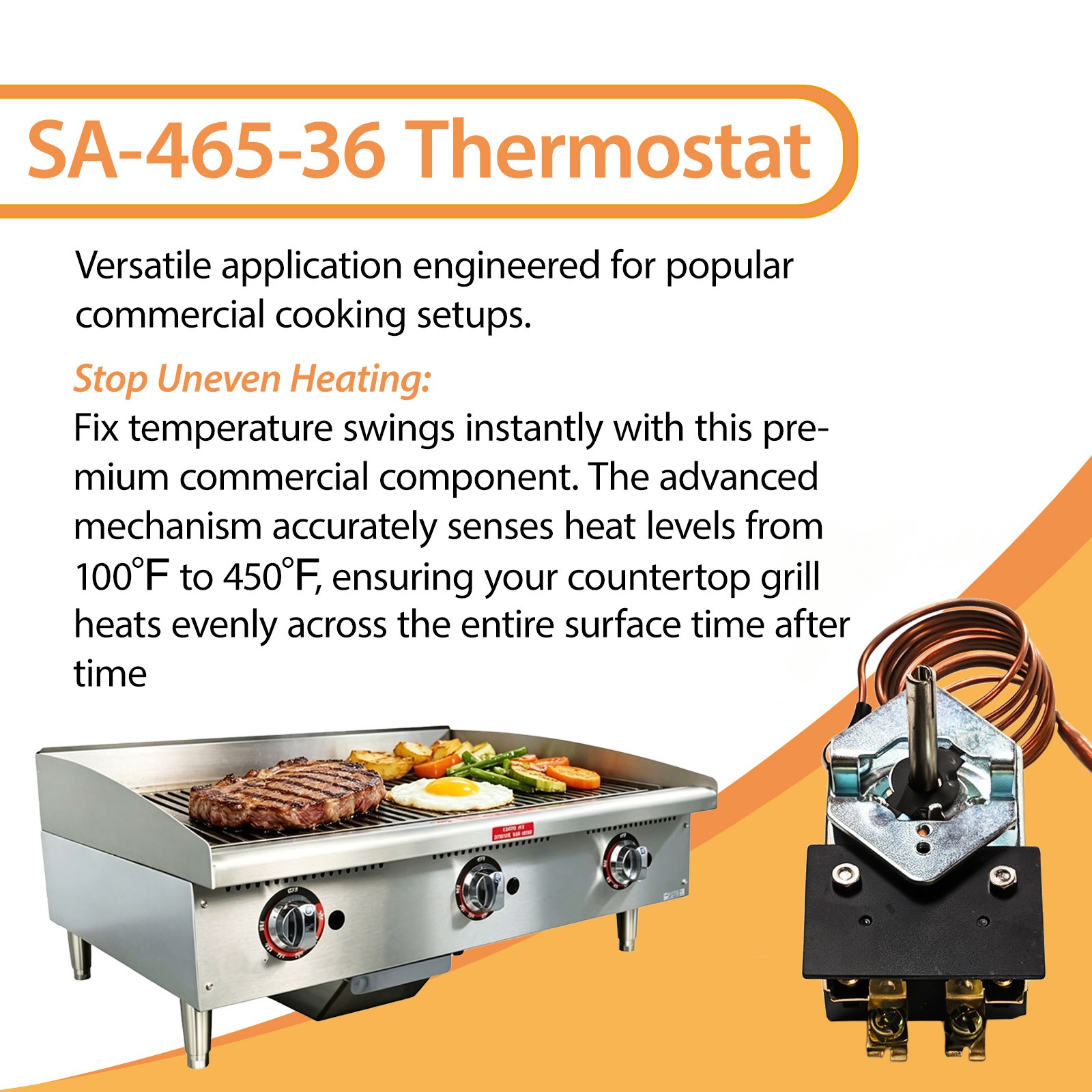 SA-465-36 Electric Griddle Thermostat Control for Star 2T-Z5958 Z5958 AllPoints