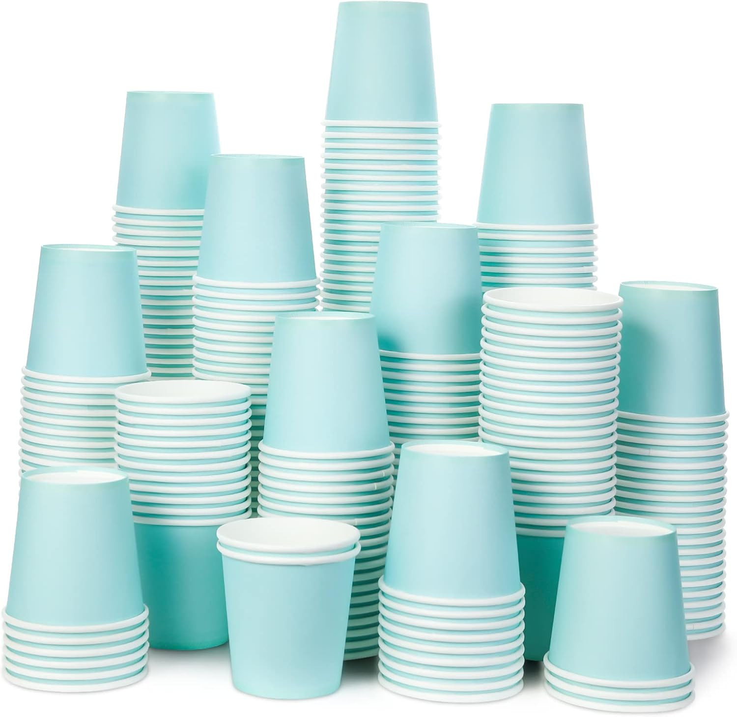 AOZITA [210 Pack] 3 Oz Paper Cups, Sky Blue Mouthwash Cups, Disposable Bathroom