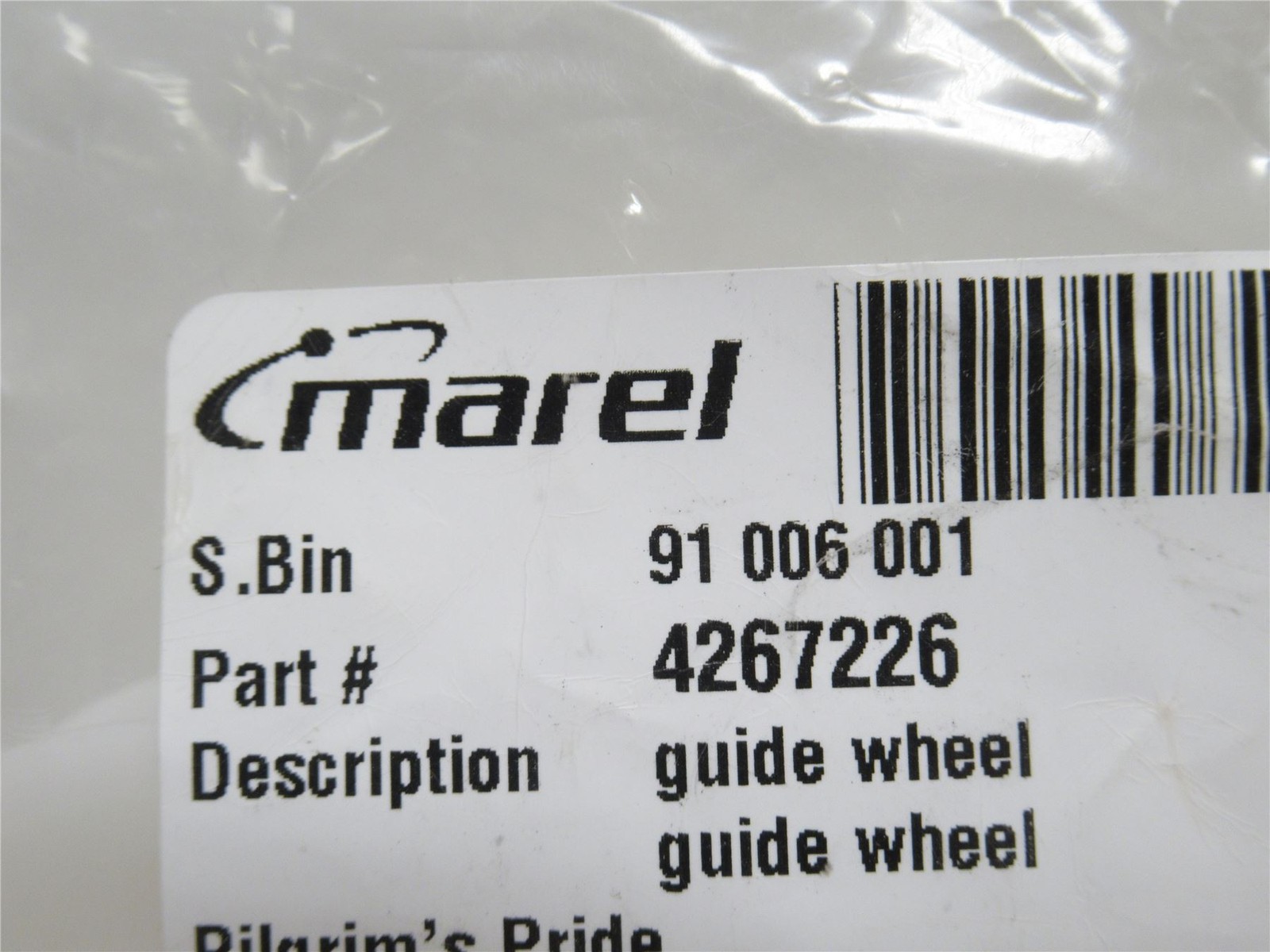 234444 New-No Box; Marel 4267226 Guide Wheel; 1/2″ID x 5/8″ Belt Width
